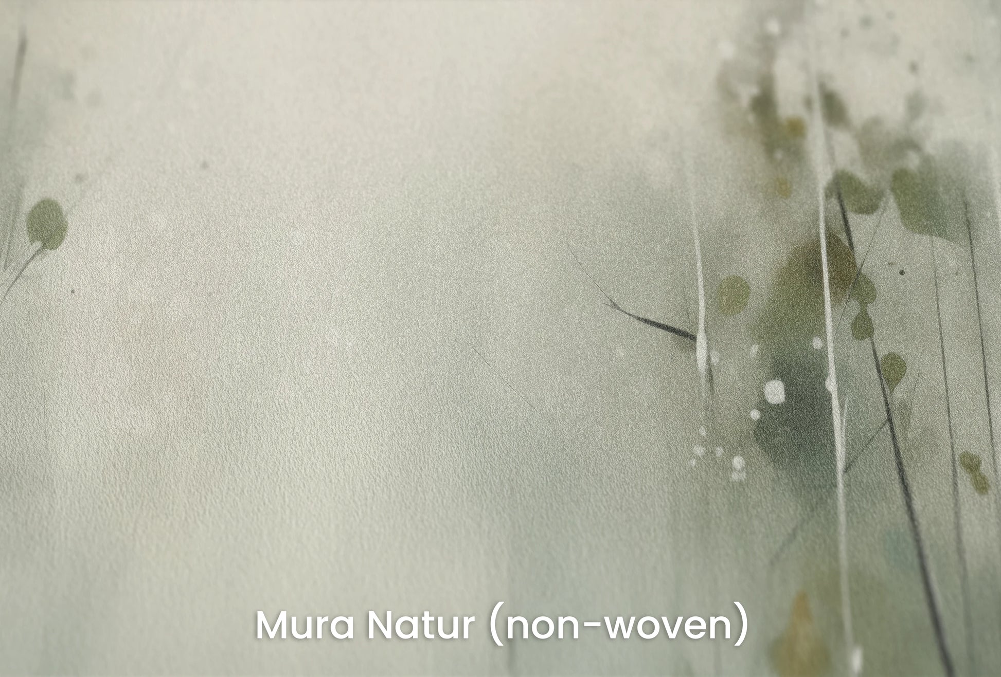 Zbliżenie na artystyczną fototapetę o nazwie Kwiaty w Mgle na podłożu Mura Natur (non-woven) - naturalne i ekologiczne podłoże.