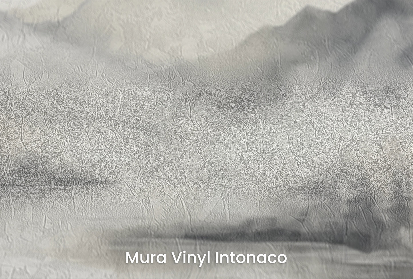 Zbliżenie na artystyczną fototapetę o nazwie Górski Poranek na podłożu Mura Vinyl Intonaco - struktura tartego tynku.