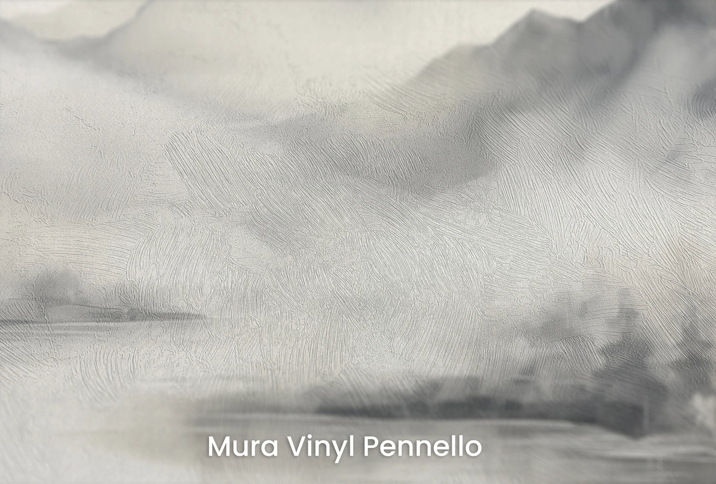 Zbliżenie na artystyczną fototapetę o nazwie Górski Poranek na podłożu Mura Vinyl Pennello - faktura pociągnięć pędzla malarskiego.