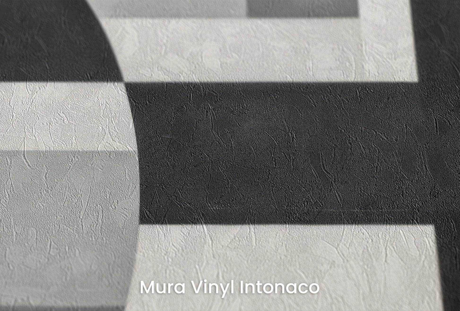 Zbliżenie na artystyczną fototapetę o nazwie Geometric Night and Day na podłożu Mura Vinyl Intonaco - struktura tartego tynku.
