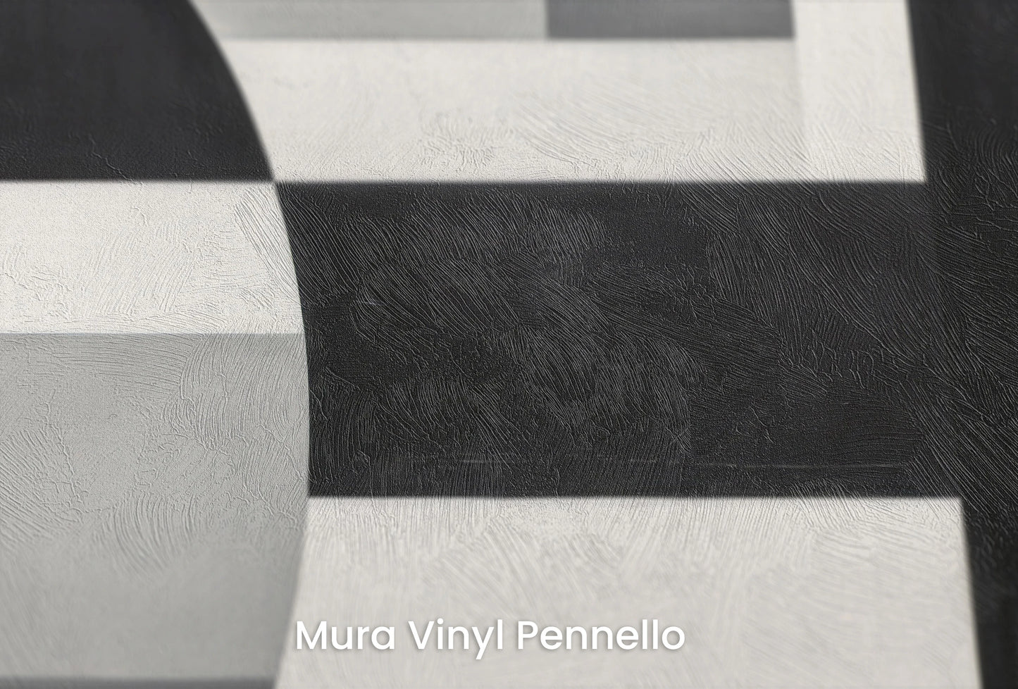 Zbliżenie na artystyczną fototapetę o nazwie Geometric Night and Day na podłożu Mura Vinyl Pennello - faktura pociągnięć pędzla malarskiego.