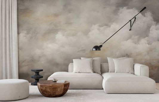 Wzór fototapety artystycznej o nazwie STORM'S BREATH CANVAS pokazanej w aranżacji wnętrza.