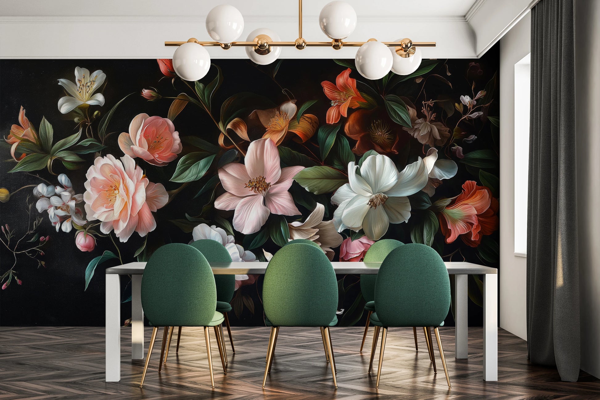 Fototapeta o nazwie Aged Floral Tapestry użyta w aranzacji wnętrza.