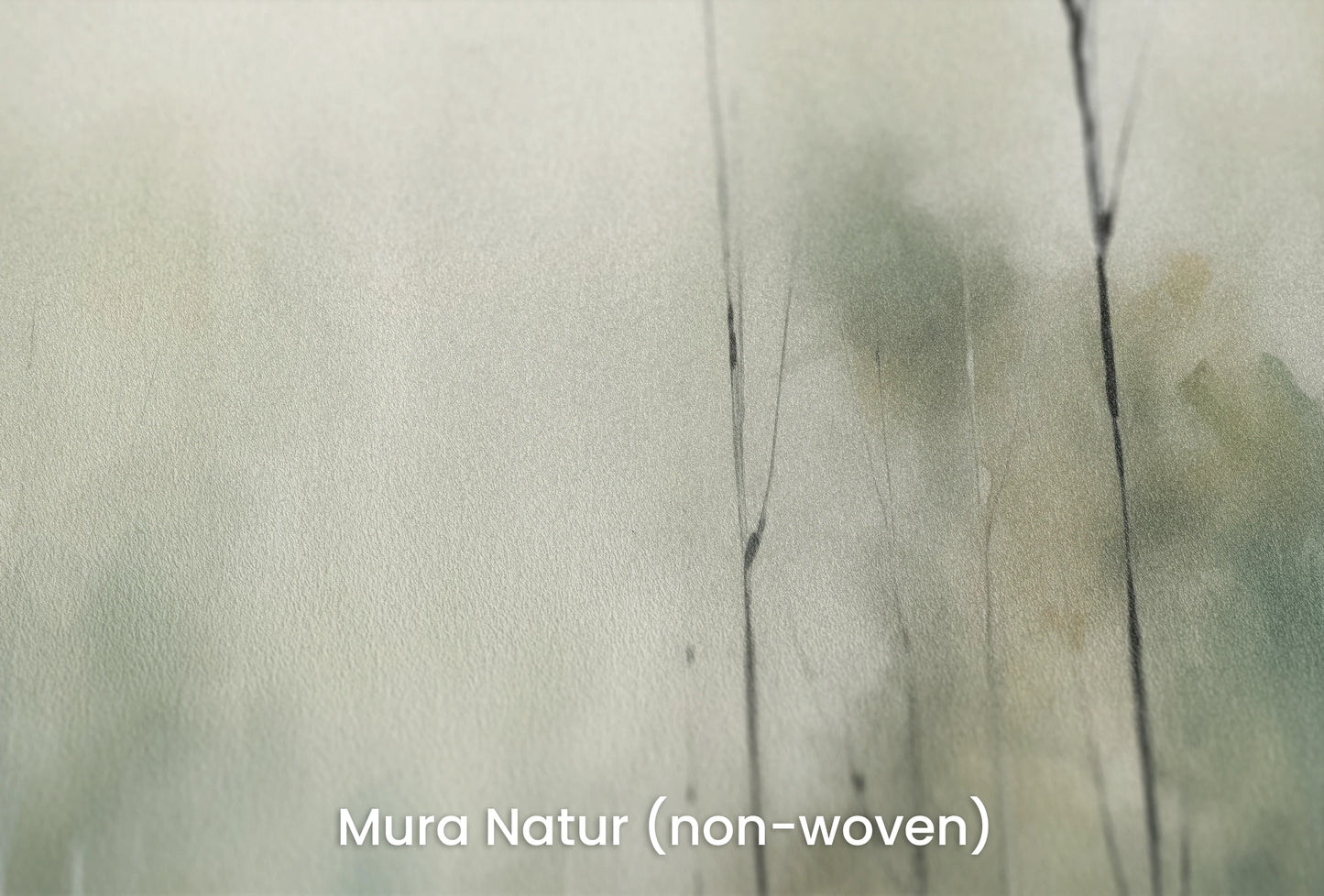 Zbliżenie na artystyczną fototapetę o nazwie Mgielne Drzewa na podłożu Mura Natur (non-woven) - naturalne i ekologiczne podłoże.