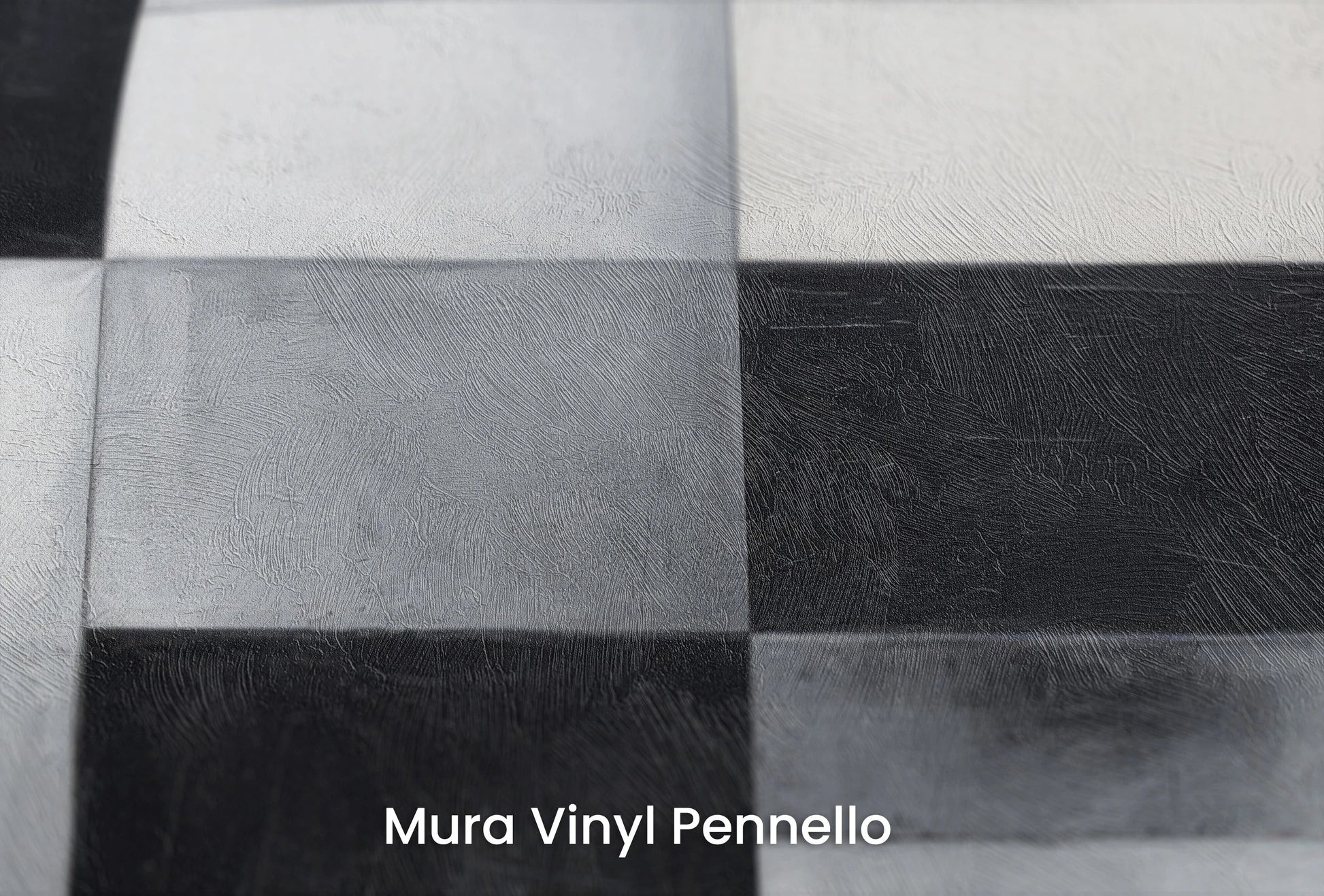 Zbliżenie na artystyczną fototapetę o nazwie Monochrome Crescent Intersection na podłożu Mura Vinyl Pennello - faktura pociągnięć pędzla malarskiego.