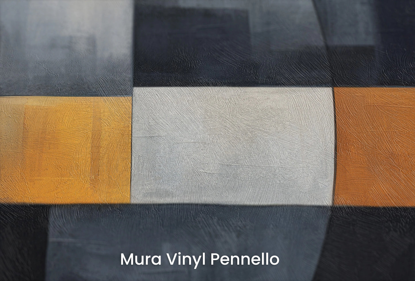 Zbliżenie na artystyczną fototapetę o nazwie Abstract Lunar Cycle na podłożu Mura Vinyl Pennello - faktura pociągnięć pędzla malarskiego.