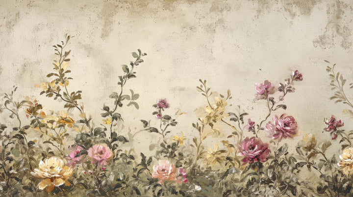 Prezentacja całego wzoru fototapety o nazwie Vintage Blossom Array