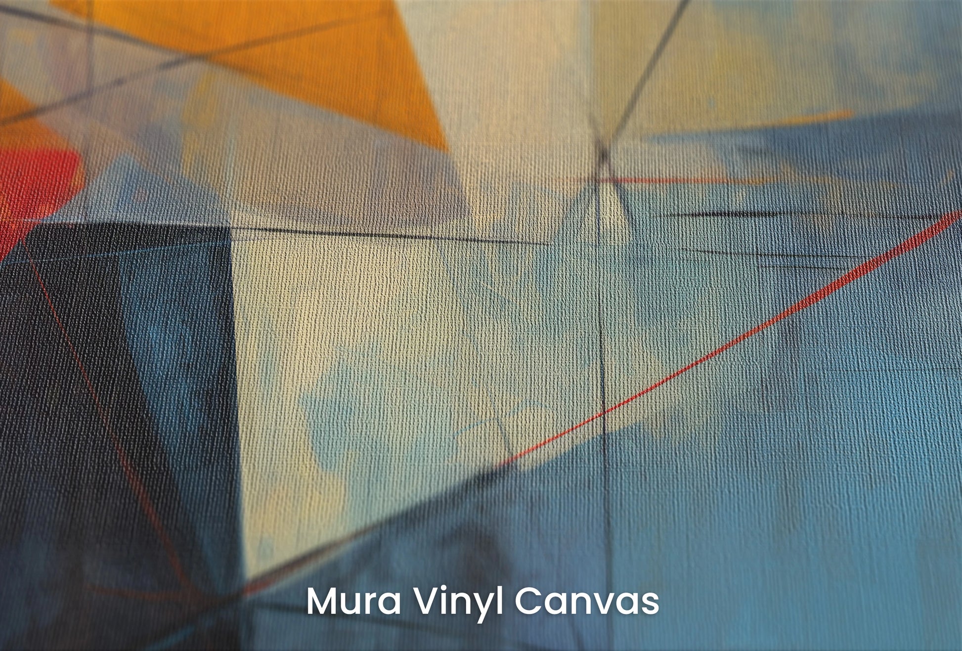 Zbliżenie na artystyczną fototapetę o nazwie Geometric Sunrise #2 na podłożu Mura Vinyl Canvas - faktura naturalnego płótna.