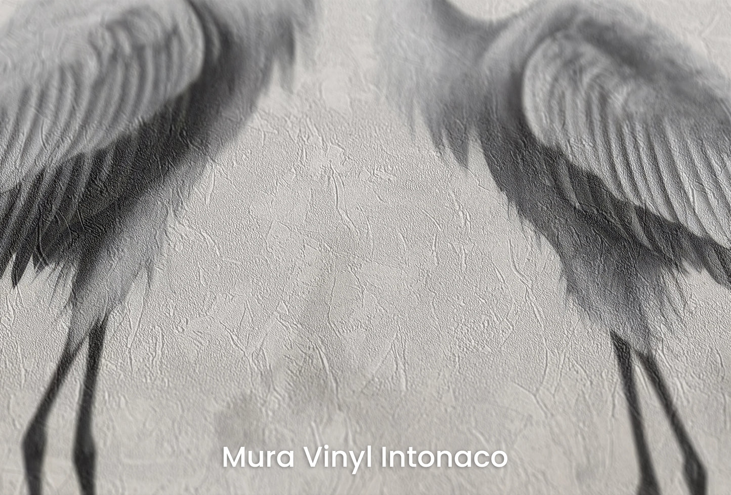 Zbliżenie na artystyczną fototapetę o nazwie Lunar Reflection na podłożu Mura Vinyl Intonaco - struktura tartego tynku.