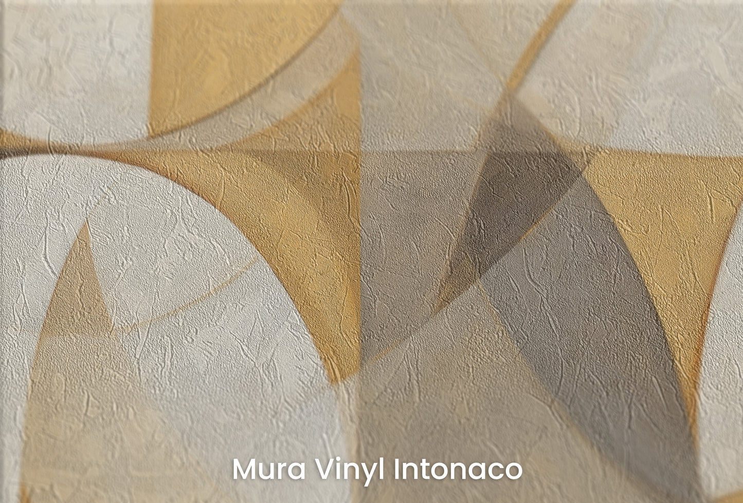 Zbliżenie na artystyczną fototapetę o nazwie INTERSECTING TRANQUILITY na podłożu Mura Vinyl Intonaco - struktura tartego tynku.