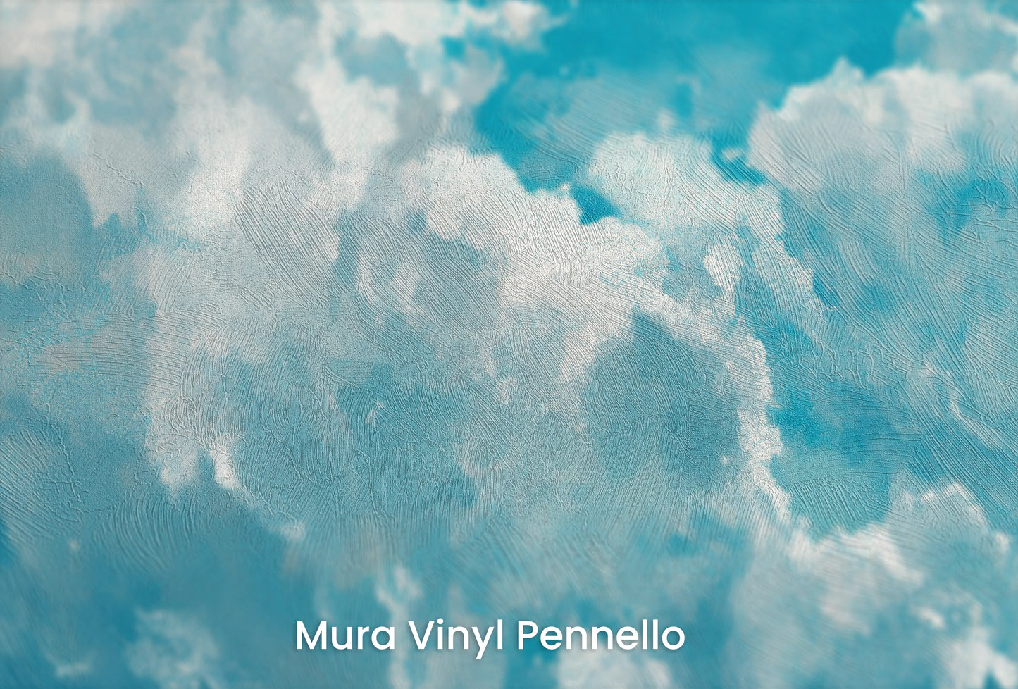 Zbliżenie na artystyczną fototapetę o nazwie Azure Purity na podłożu Mura Vinyl Pennello - faktura pociągnięć pędzla malarskiego.