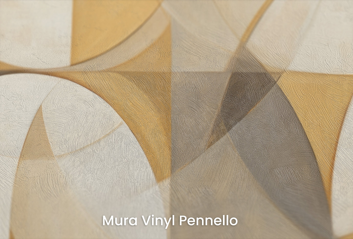 Zbliżenie na artystyczną fototapetę o nazwie INTERSECTING TRANQUILITY na podłożu Mura Vinyl Pennello - faktura pociągnięć pędzla malarskiego.