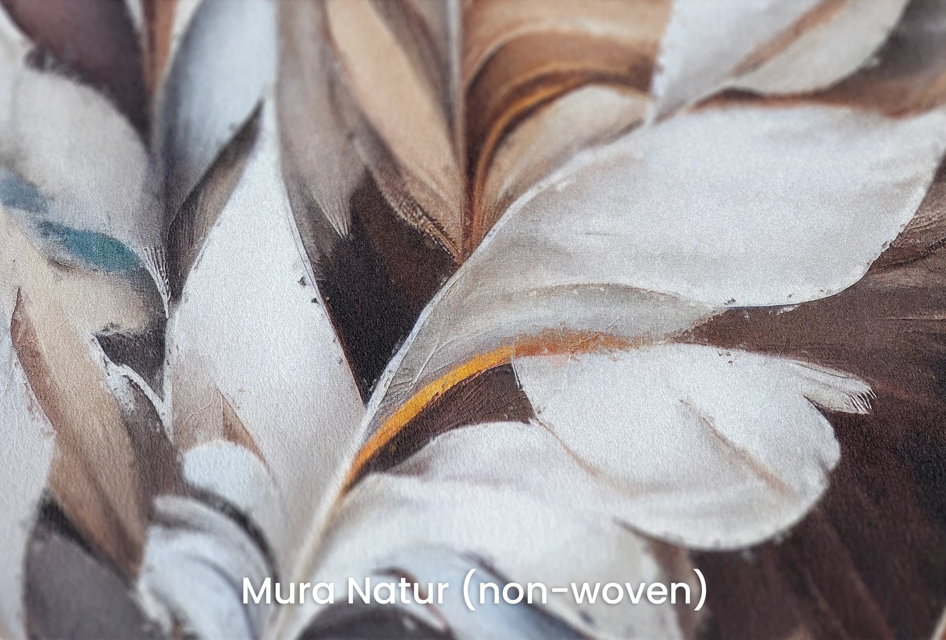 Zbliżenie na artystyczną fototapetę o nazwie Creamy Whispers na podłożu Mura Natur (non-woven) - naturalne i ekologiczne podłoże.
