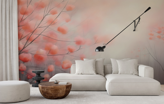 Wzór fototapety artystycznej o nazwie Autumn Whisper #4 pokazanej w aranżacji wnętrza.