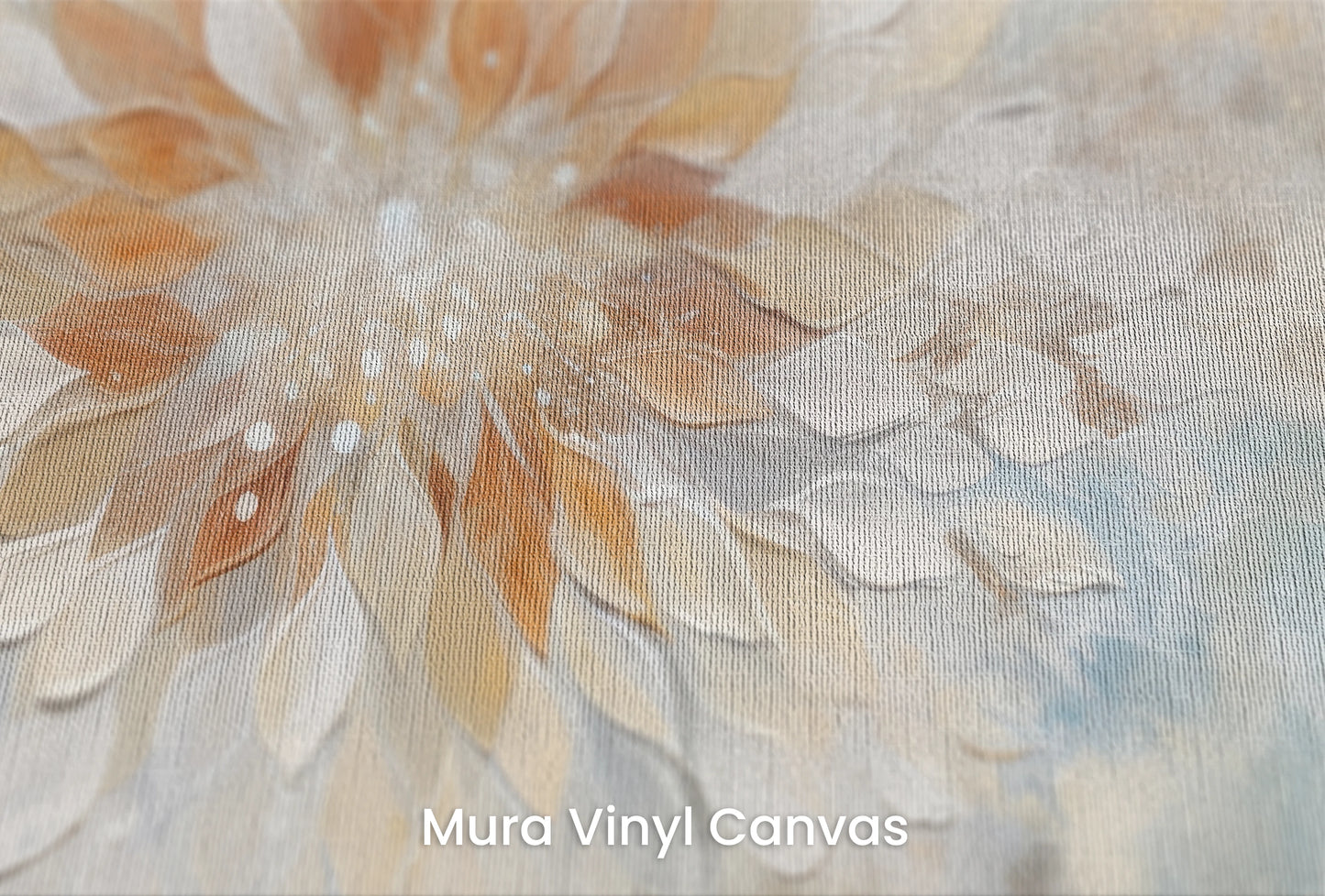 Zbliżenie na artystyczną fototapetę o nazwie Serene Lotus na podłożu Mura Vinyl Canvas - faktura naturalnego płótna.