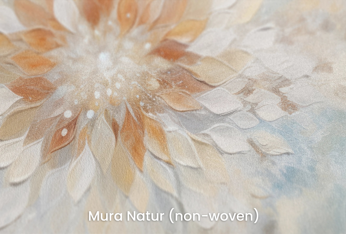 Zbliżenie na artystyczną fototapetę o nazwie Serene Lotus na podłożu Mura Natur (non-woven) - naturalne i ekologiczne podłoże.