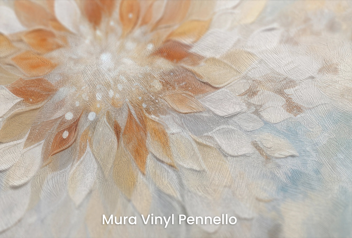 Zbliżenie na artystyczną fototapetę o nazwie Serene Lotus na podłożu Mura Vinyl Pennello - faktura pociągnięć pędzla malarskiego.