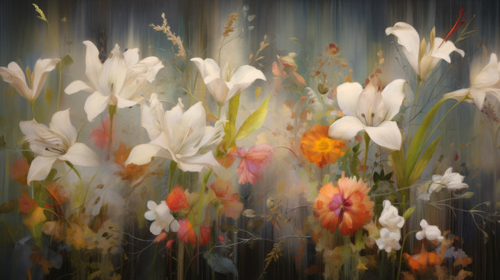 Prezentacja całego wzoru fototapety o nazwie Vibrant Blossom Symphony