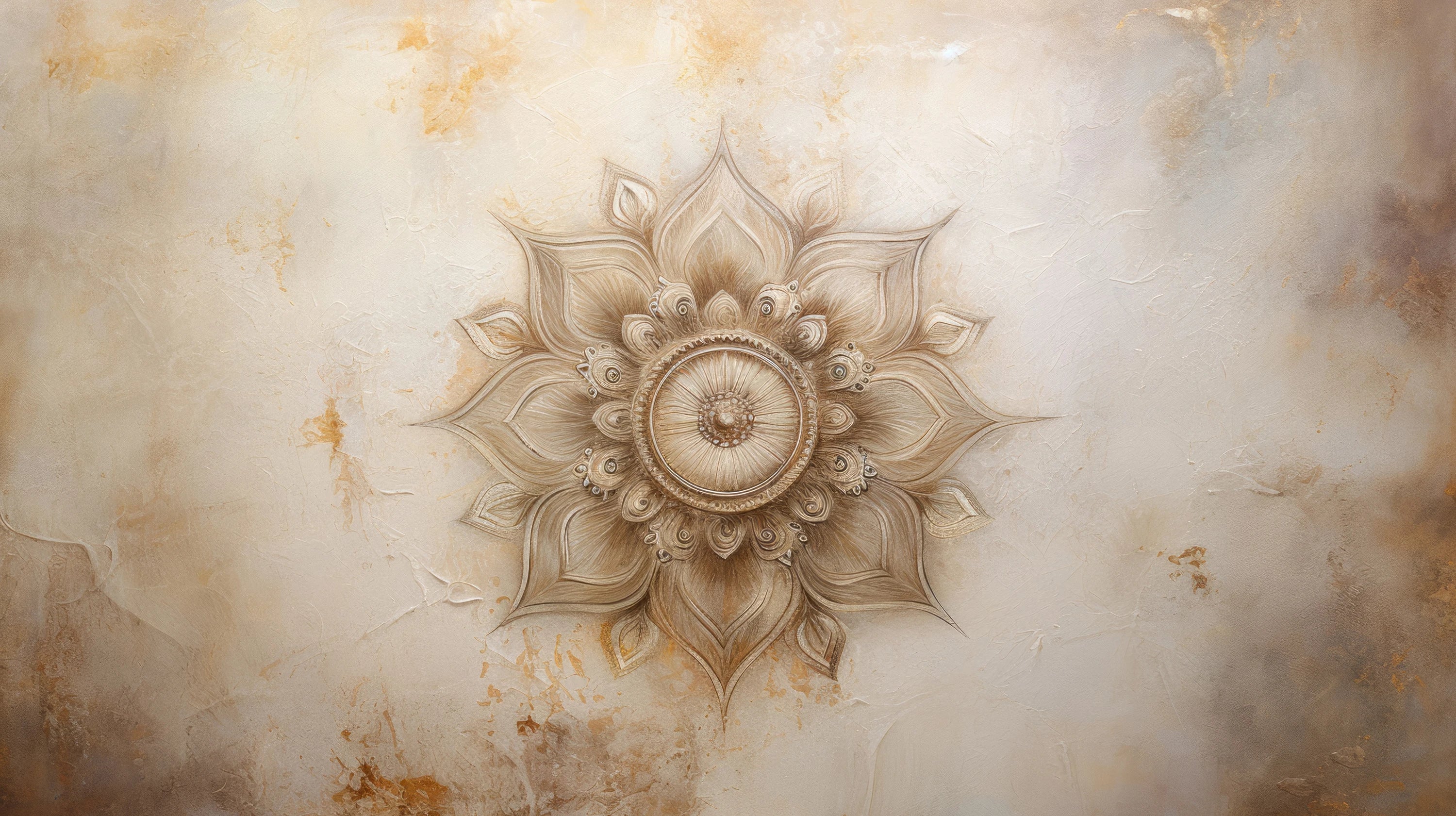 Podgląd wzoru: Prezentacja całego wzoru fototapety o nazwie Golden Mandala