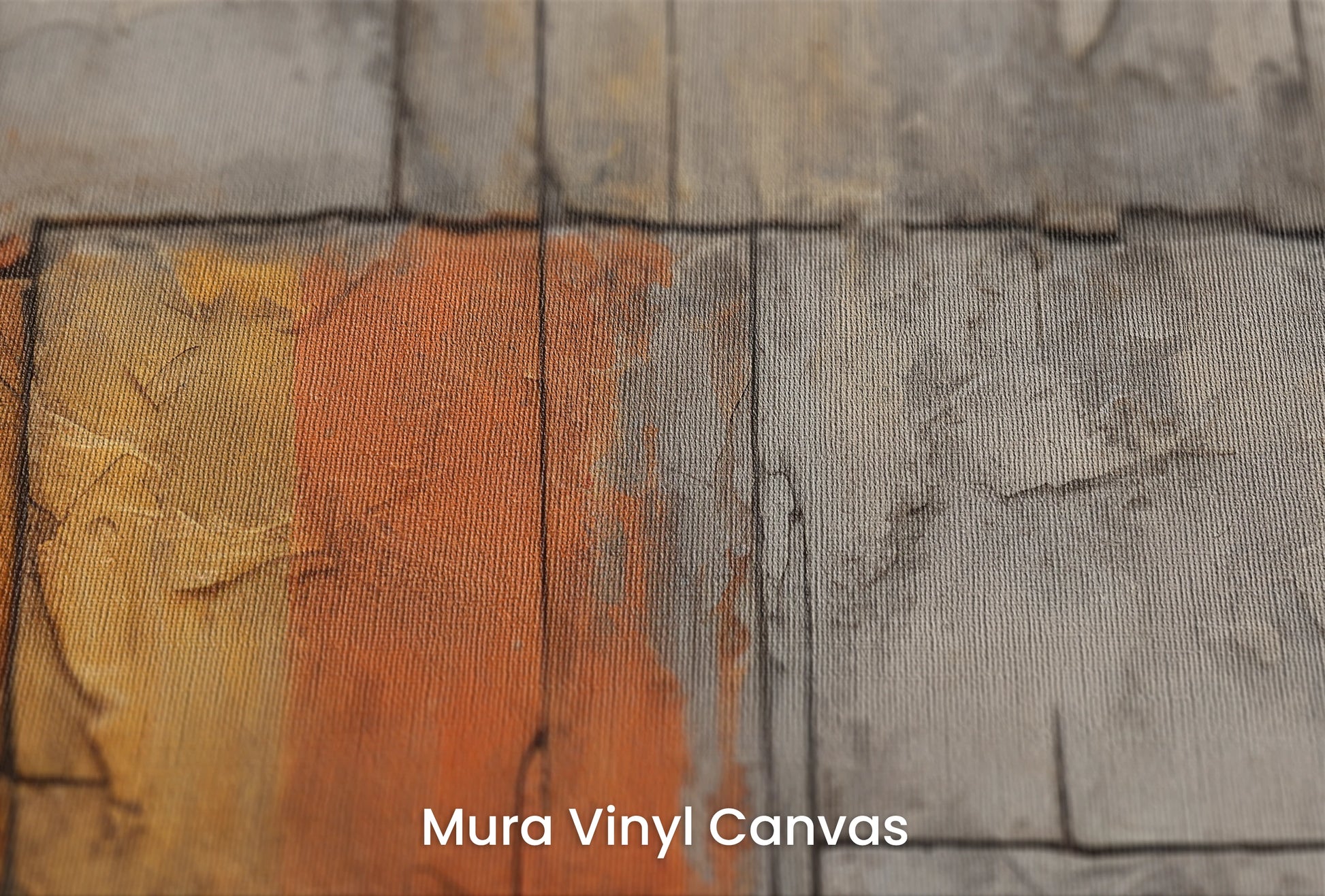 Zbliżenie na artystyczną fototapetę o nazwie Amber Composition na podłożu Mura Vinyl Canvas - faktura naturalnego płótna.