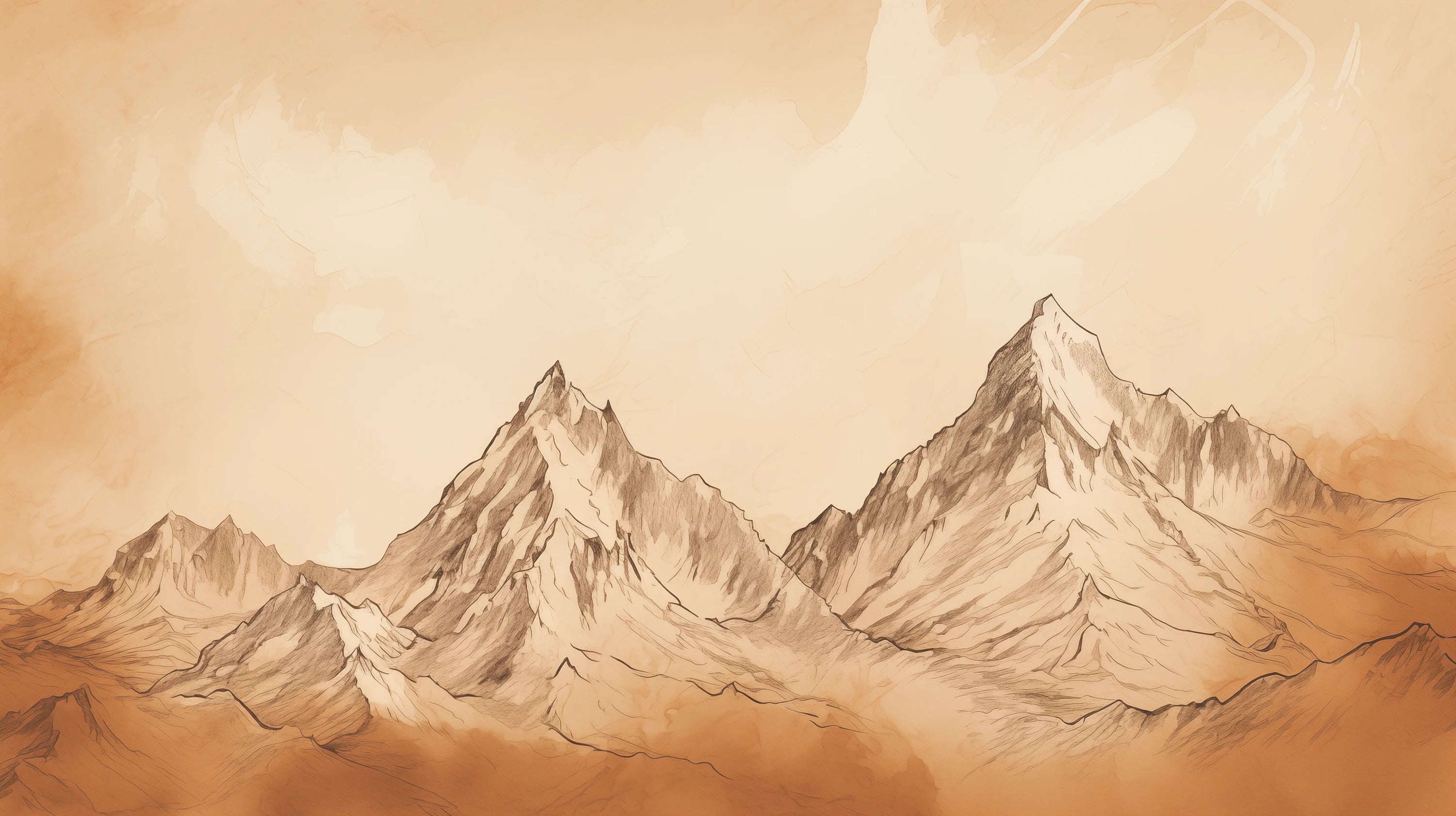 Pattern preview: Prezentacja całego wzoru fototapety o nazwie Sepia Mountain Range