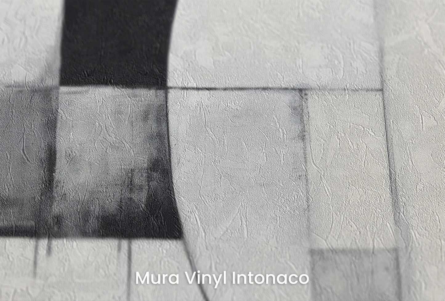 Zbliżenie na artystyczną fototapetę o nazwie Minimalist Lunar Phase na podłożu Mura Vinyl Intonaco - struktura tartego tynku.