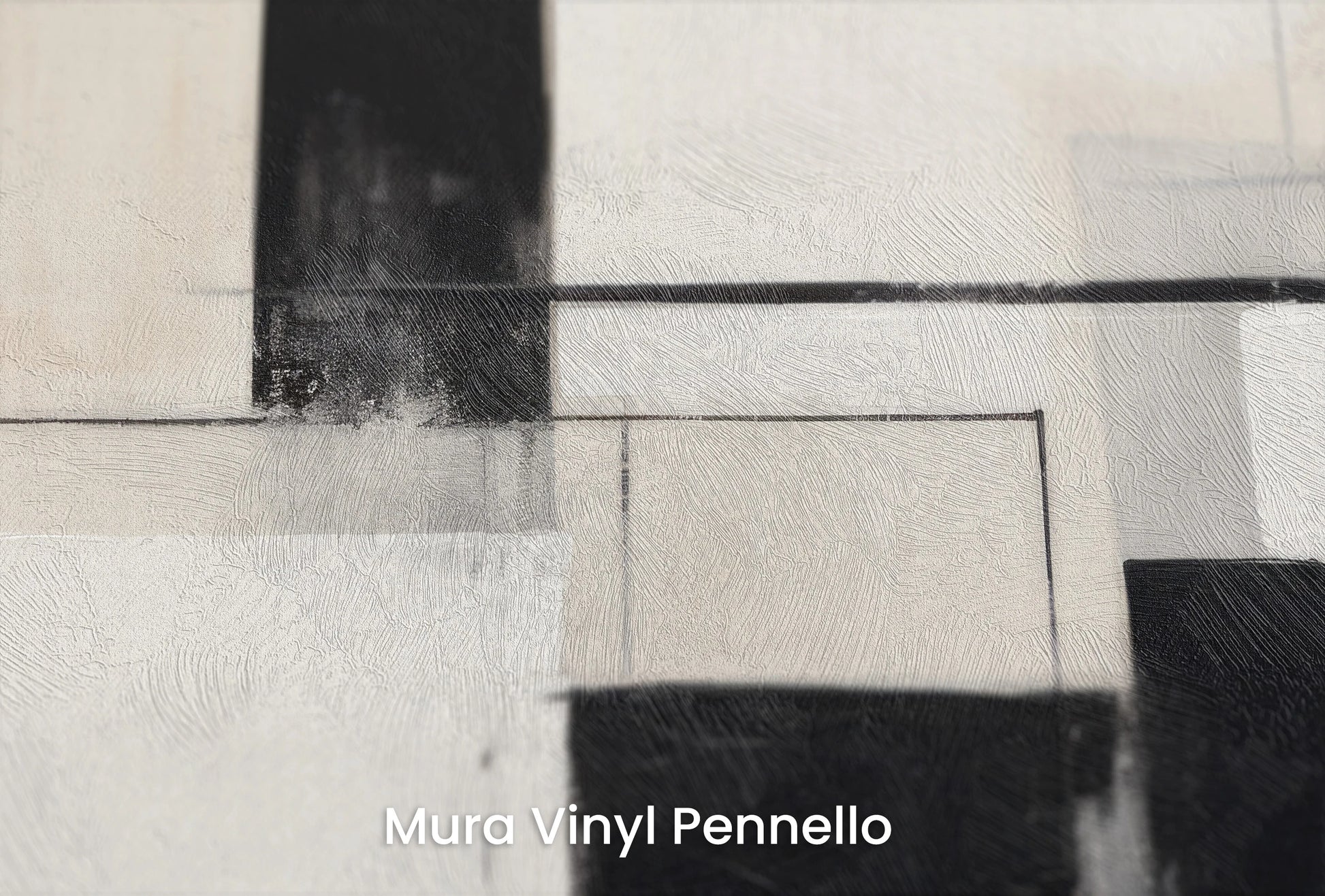 Zbliżenie na artystyczną fototapetę o nazwie Geometric Harmony #4 na podłożu Mura Vinyl Pennello - faktura pociągnięć pędzla malarskiego.