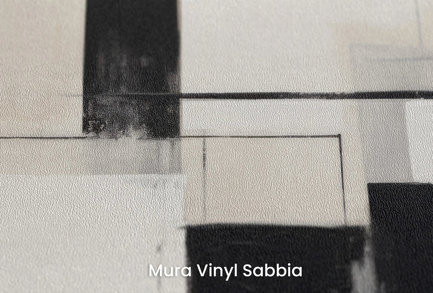 Zbliżenie na artystyczną fototapetę o nazwie Geometric Harmony #4 na podłożu Mura Vinyl Sabbia struktura grubego ziarna piasku.