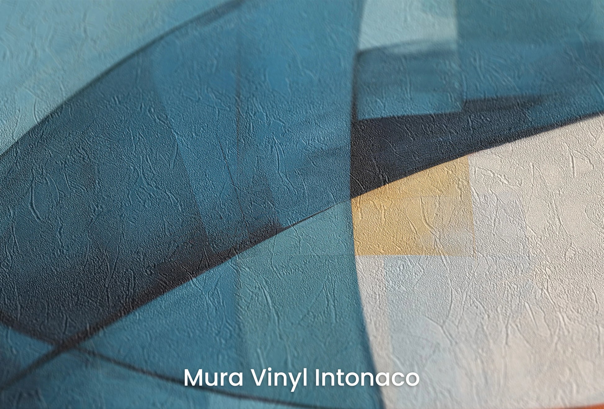 Zbliżenie na artystyczną fototapetę o nazwie Colorful Abstraction na podłożu Mura Vinyl Intonaco - struktura tartego tynku.