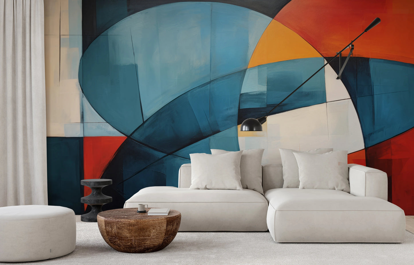 Fototapeta malowana o nazwie Colorful Abstraction pokazana w aranżacji wnętrza.