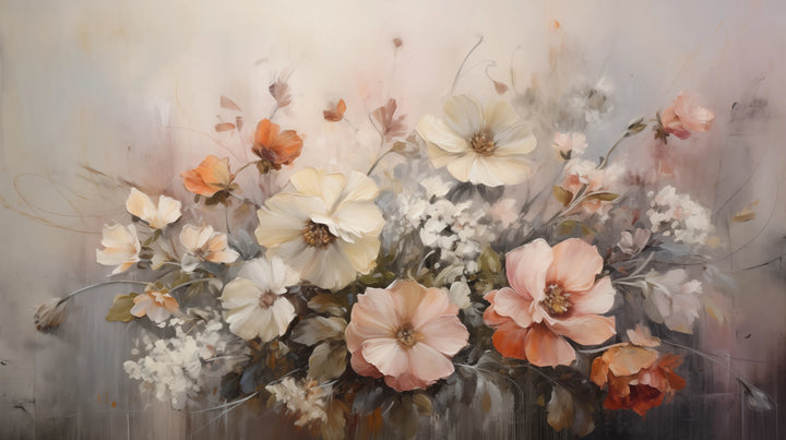 Prezentacja całego wzoru fototapety o nazwie Ethereal Floral Blend