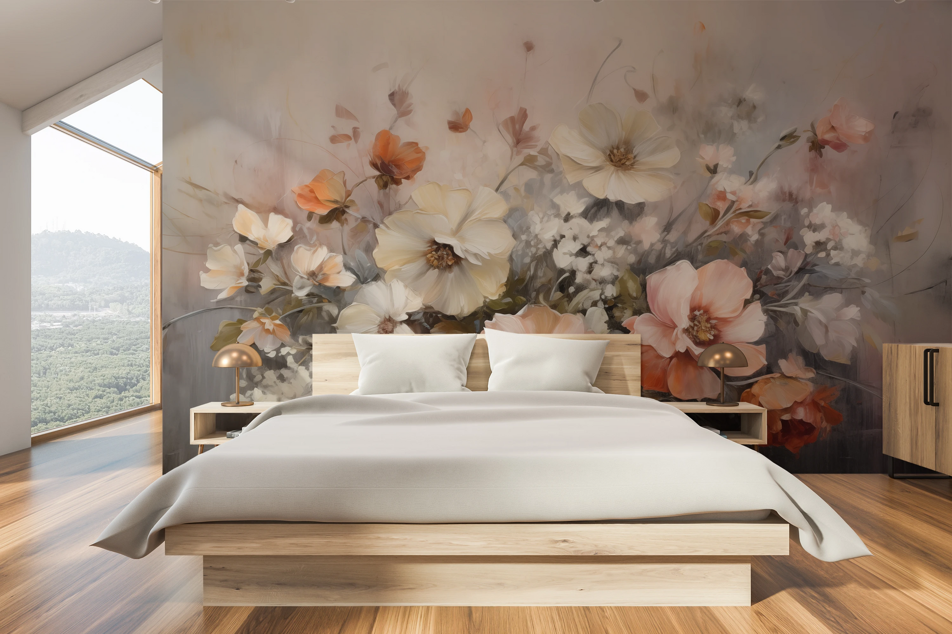 Fototapeta o nazwie Ethereal Floral Blend użyta w aranzacji wnętrza.