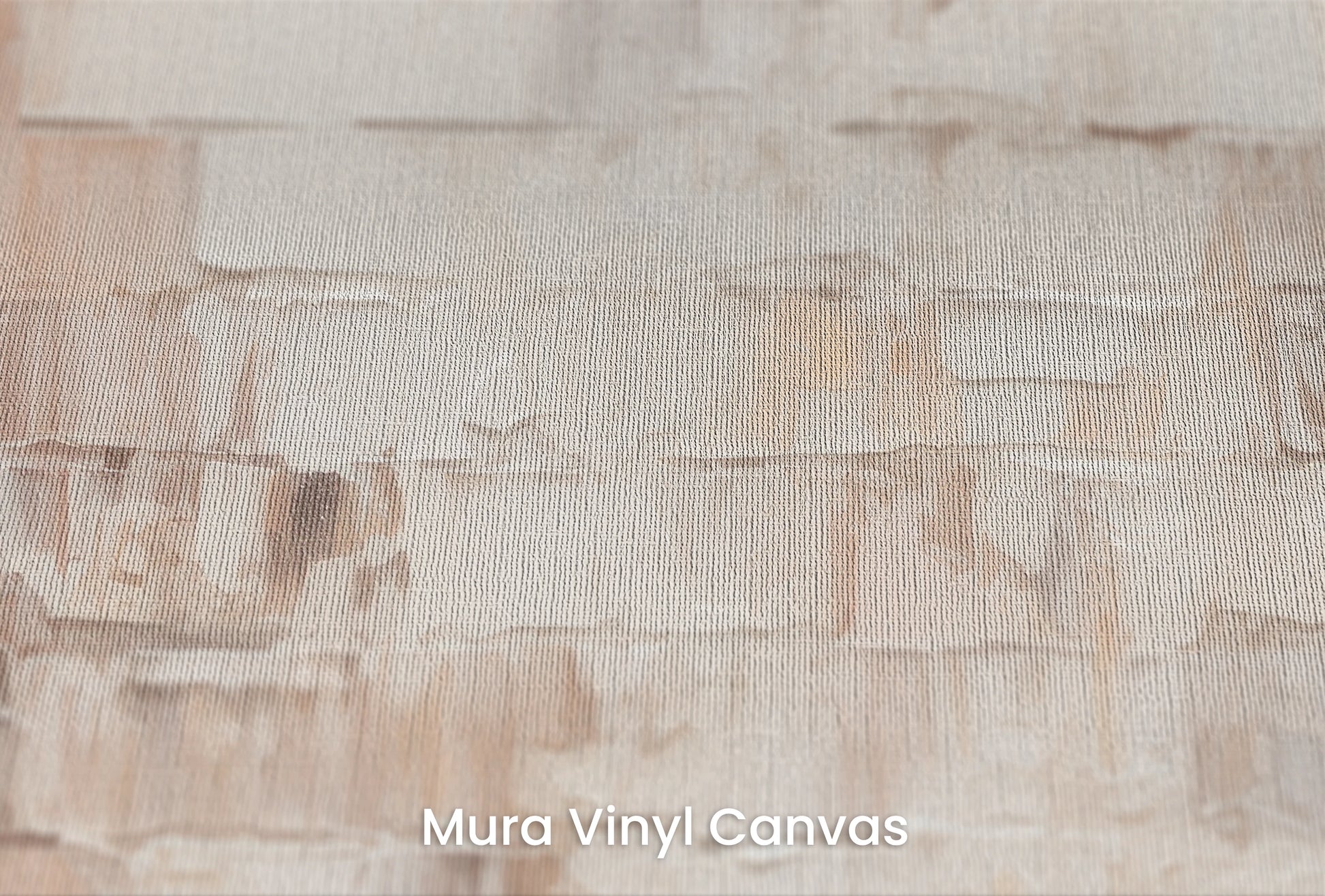 Zbliżenie na artystyczną fototapetę o nazwie Calm Patchwork na podłożu Mura Vinyl Canvas - faktura naturalnego płótna.