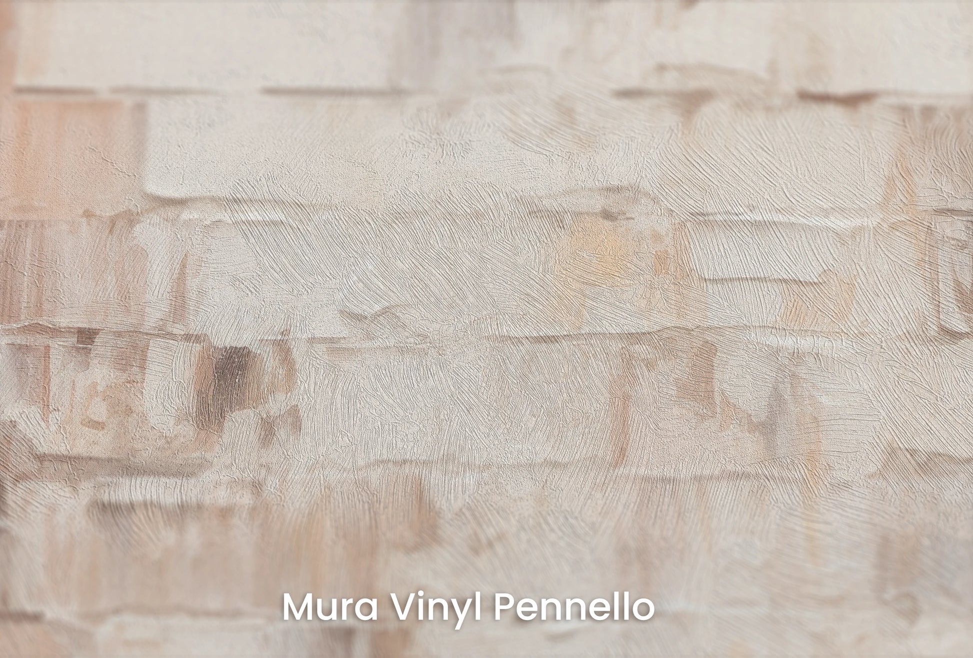 Zbliżenie na artystyczną fototapetę o nazwie Calm Patchwork na podłożu Mura Vinyl Pennello - faktura pociągnięć pędzla malarskiego.