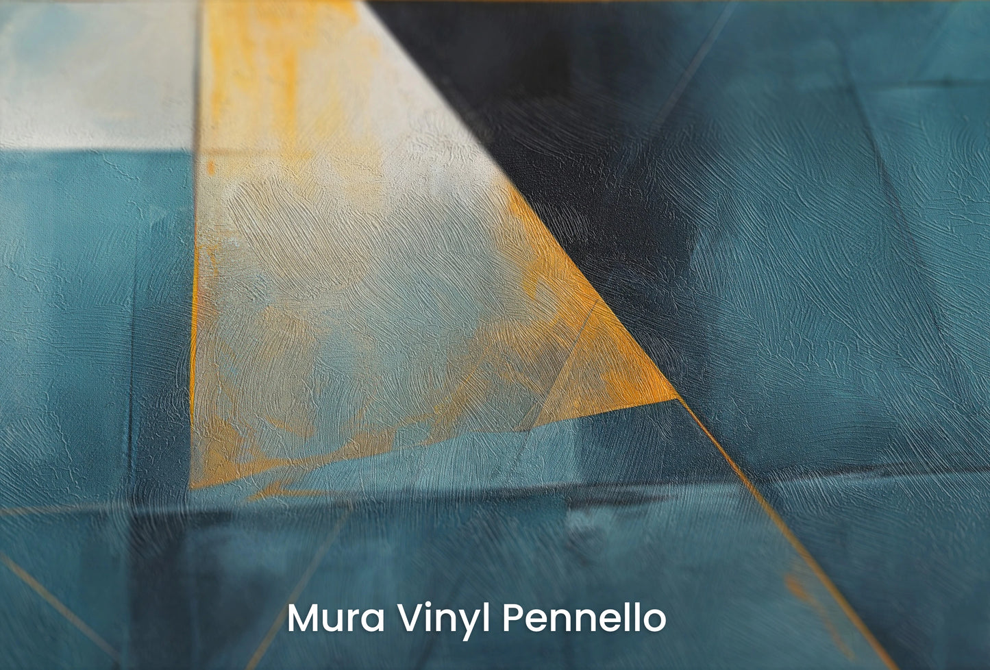 Zbliżenie na artystyczną fototapetę o nazwie Geometric Contrast na podłożu Mura Vinyl Pennello - faktura pociągnięć pędzla malarskiego.