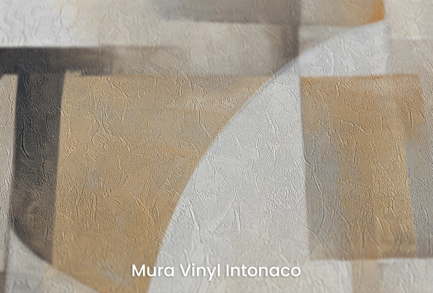 Zbliżenie na artystyczną fototapetę o nazwie Soft Geometry #3 na podłożu Mura Vinyl Intonaco - struktura tartego tynku.
