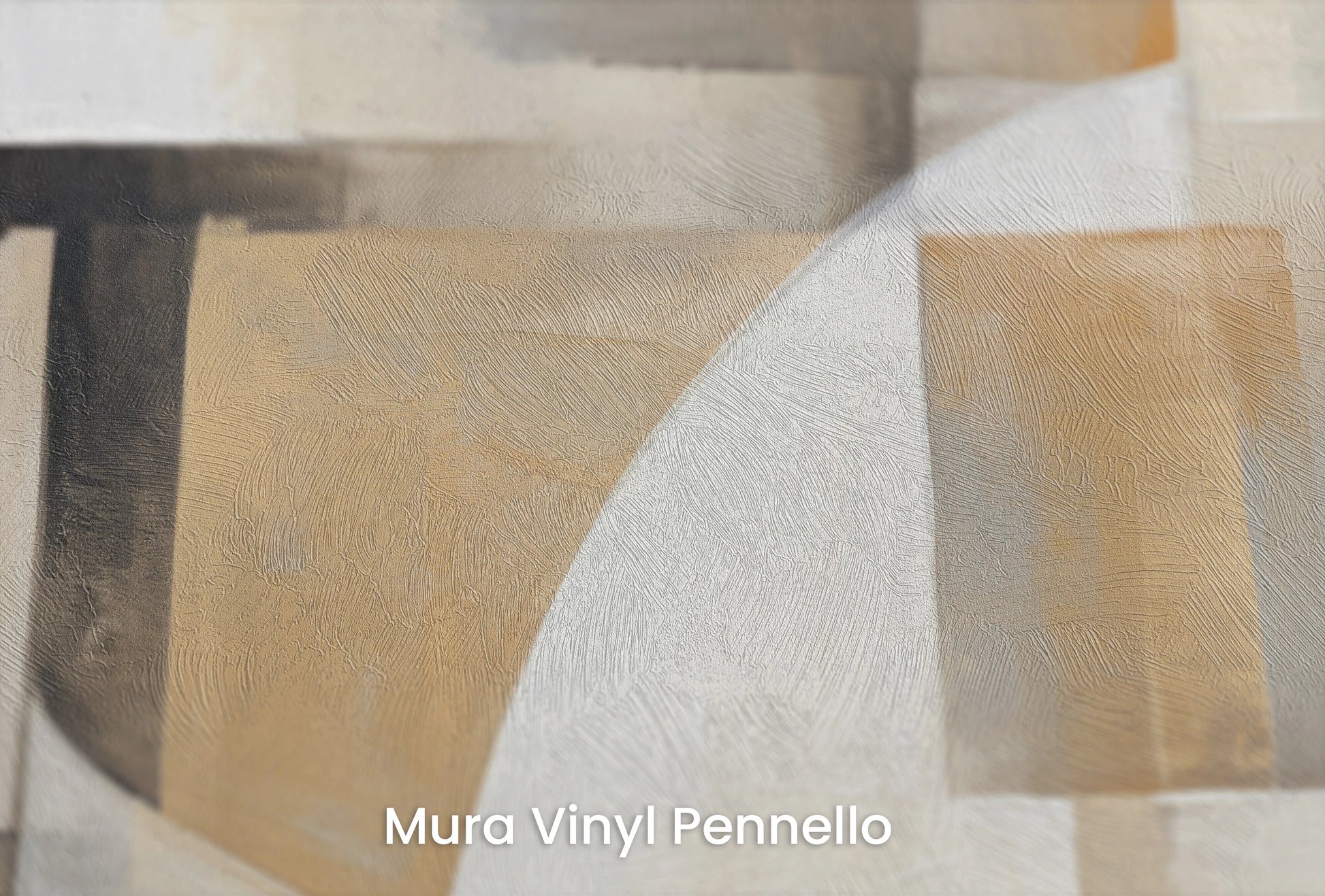 Zbliżenie na artystyczną fototapetę o nazwie Soft Geometry #3 na podłożu Mura Vinyl Pennello - faktura pociągnięć pędzla malarskiego.