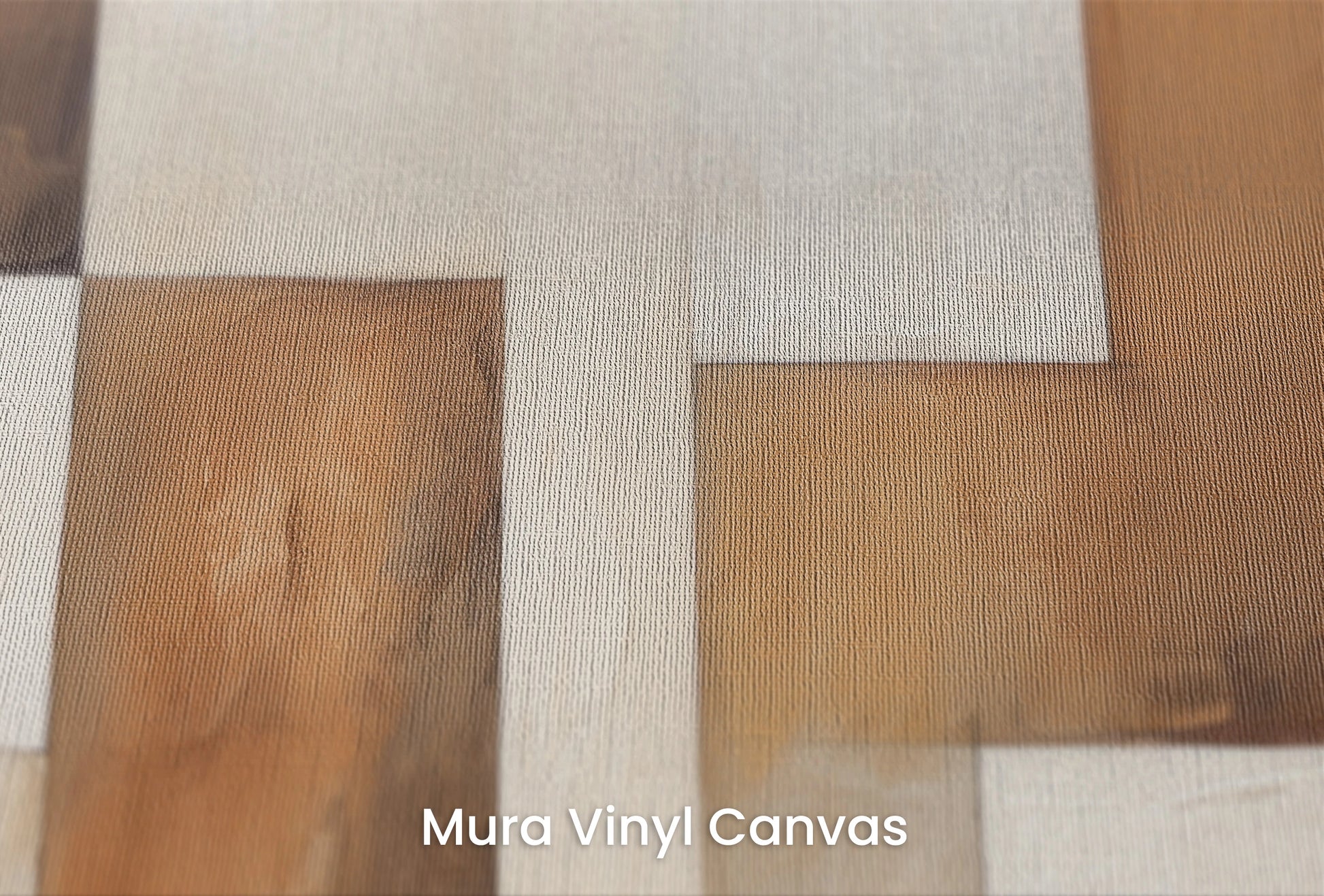 Zbliżenie na artystyczną fototapetę o nazwie Warm Cubism na podłożu Mura Vinyl Canvas - faktura naturalnego płótna.