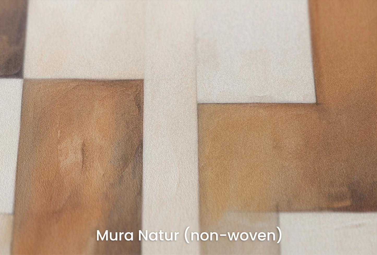 Zbliżenie na artystyczną fototapetę o nazwie Warm Cubism na podłożu Mura Natur (non-woven) - naturalne i ekologiczne podłoże.