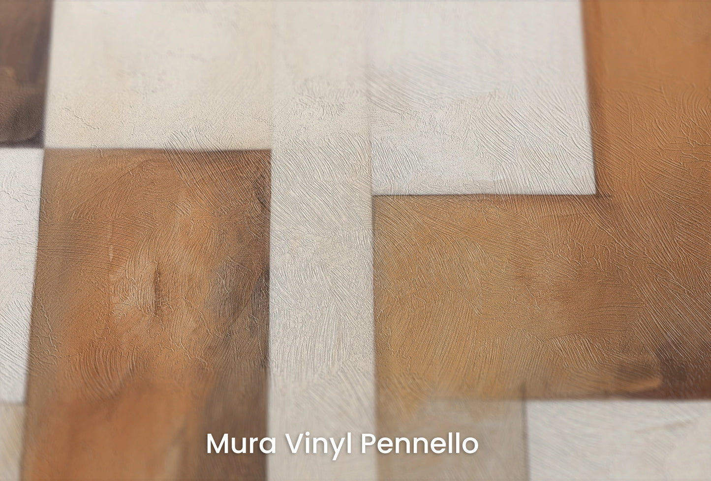 Zbliżenie na artystyczną fototapetę o nazwie Warm Cubism na podłożu Mura Vinyl Pennello - faktura pociągnięć pędzla malarskiego.