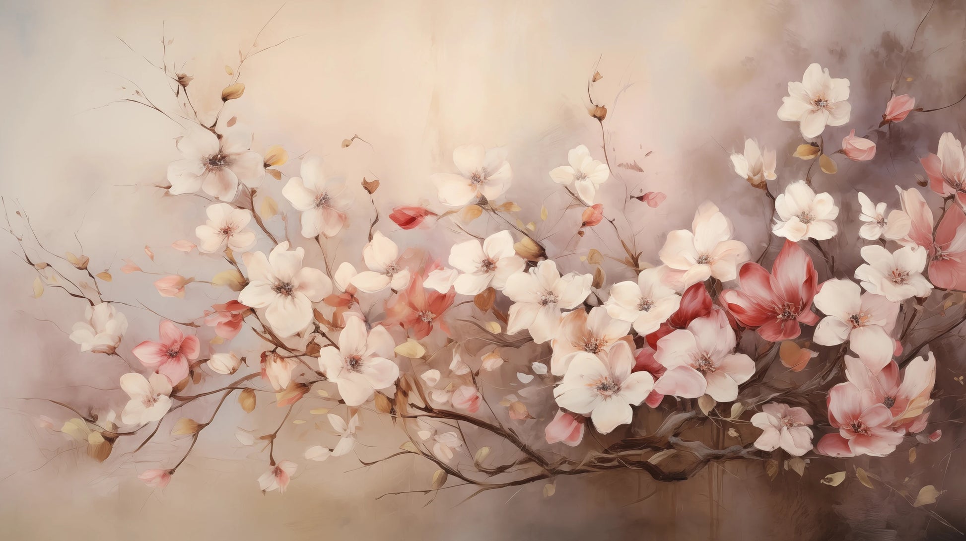 Prezentacja całego wzoru fototapety o nazwie Spring Whisper