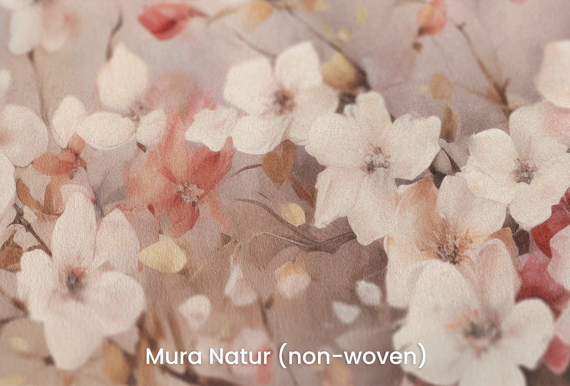 Zbliżenie na artystyczną fototapetę o nazwie Spring Whisper na podłożu Mura Natur (non-woven) - naturalne i ekologiczne podłoże.