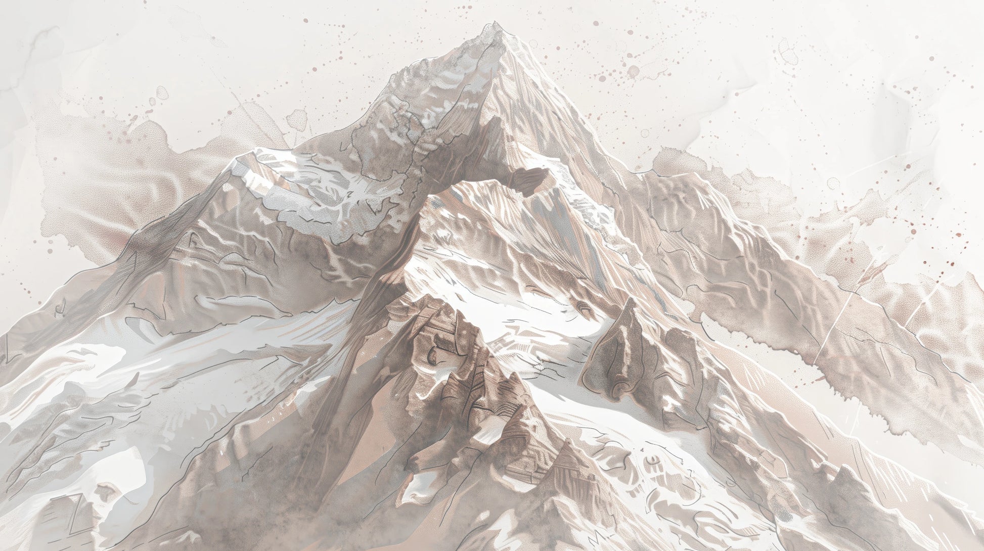 Prezentacja całego wzoru fototapety o nazwie Sepia Alpine Grandeur