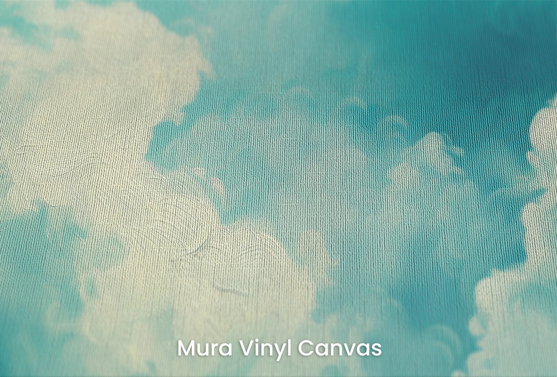 Zbliżenie na artystyczną fototapetę o nazwie Emerald Nebula na podłożu Mura Vinyl Canvas - faktura naturalnego płótna.