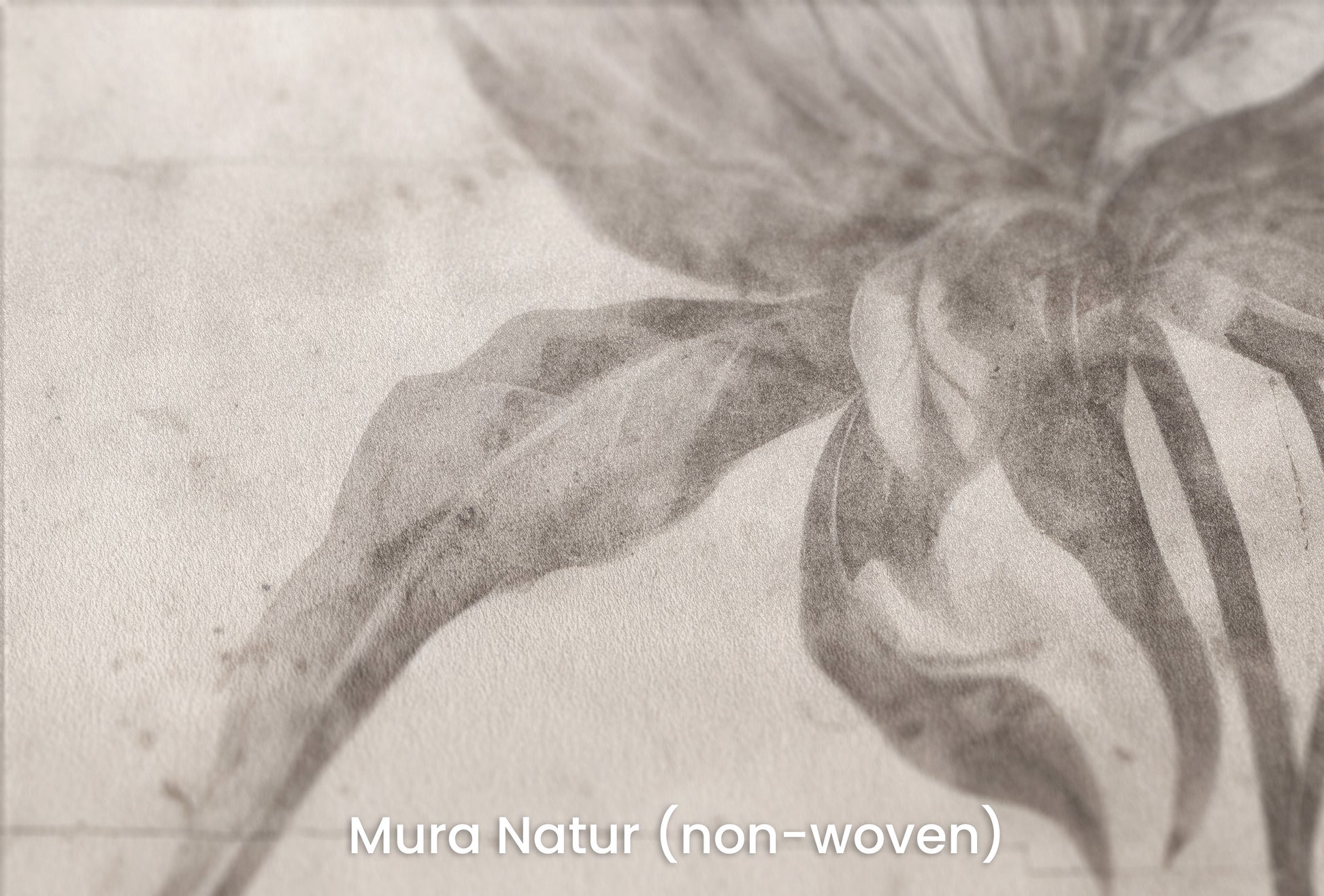 Zbliżenie na artystyczną fototapetę o nazwie ETHEREAL FLEUR na podłożu Mura Natur (non-woven) - naturalne i ekologiczne podłoże.