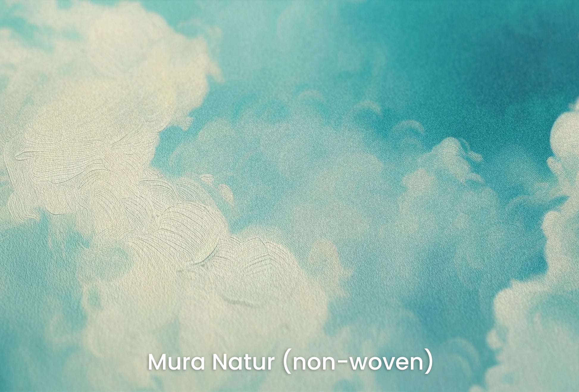 Zbliżenie na artystyczną fototapetę o nazwie Emerald Nebula na podłożu Mura Natur (non-woven) - naturalne i ekologiczne podłoże.