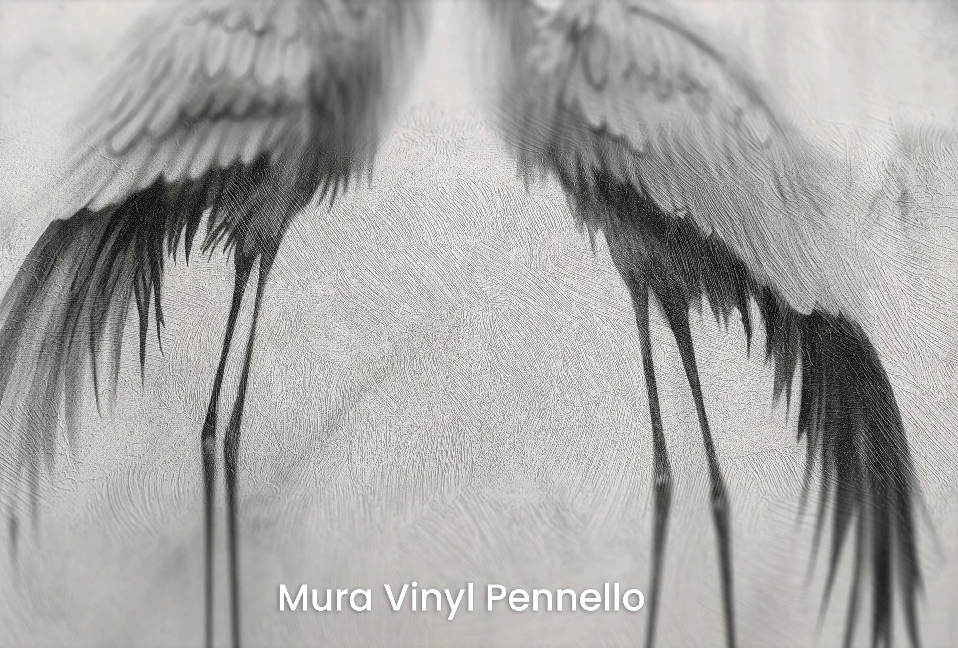 Zbliżenie na artystyczną fototapetę o nazwie Moonlit Grace na podłożu Mura Vinyl Pennello - faktura pociągnięć pędzla malarskiego.