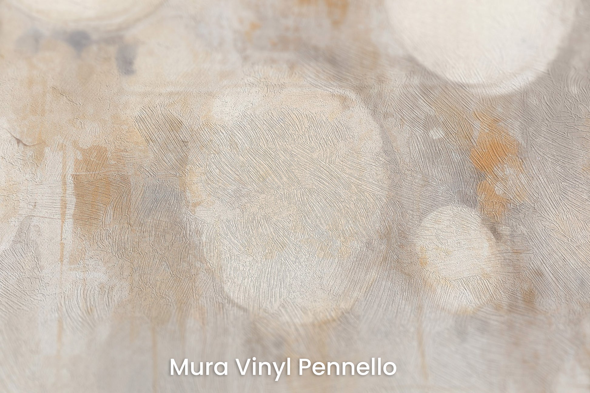 Zbliżenie na artystyczną fototapetę o nazwie LUMINOUS MOONSCAPE ARRAY na podłożu Mura Vinyl Pennello - faktura pociągnięć pędzla malarskiego.