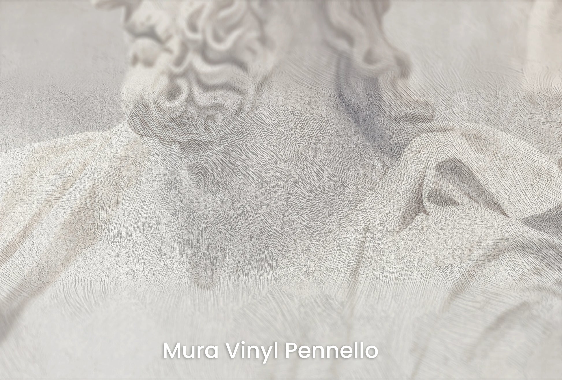 Zbliżenie na artystyczną fototapetę o nazwie Serene Titans na podłożu Mura Vinyl Pennello - faktura pociągnięć pędzla malarskiego.