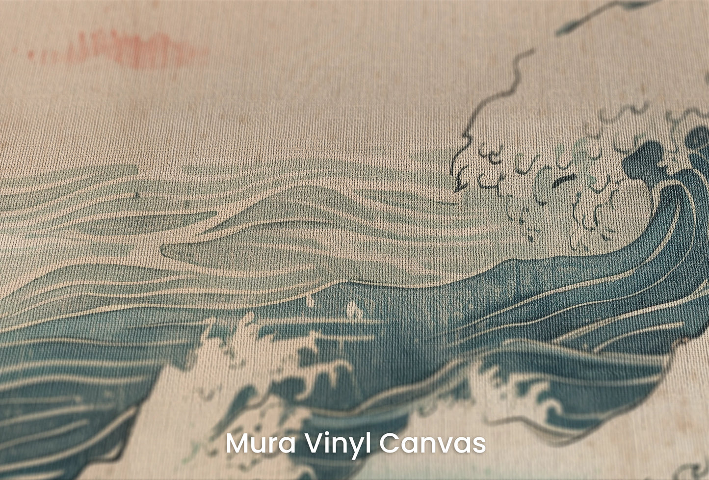 Zbliżenie na artystyczną fototapetę o nazwie Edo's Sunrise na podłożu Mura Vinyl Canvas - faktura naturalnego płótna.